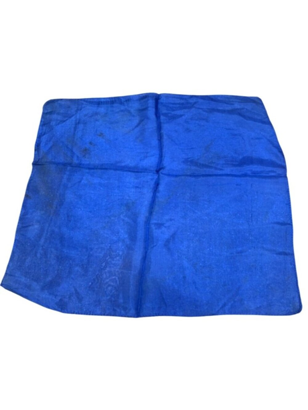 18x16.5 Vintage Cobalt Blue Solid Handkerchief Pocket Minimalist Retro